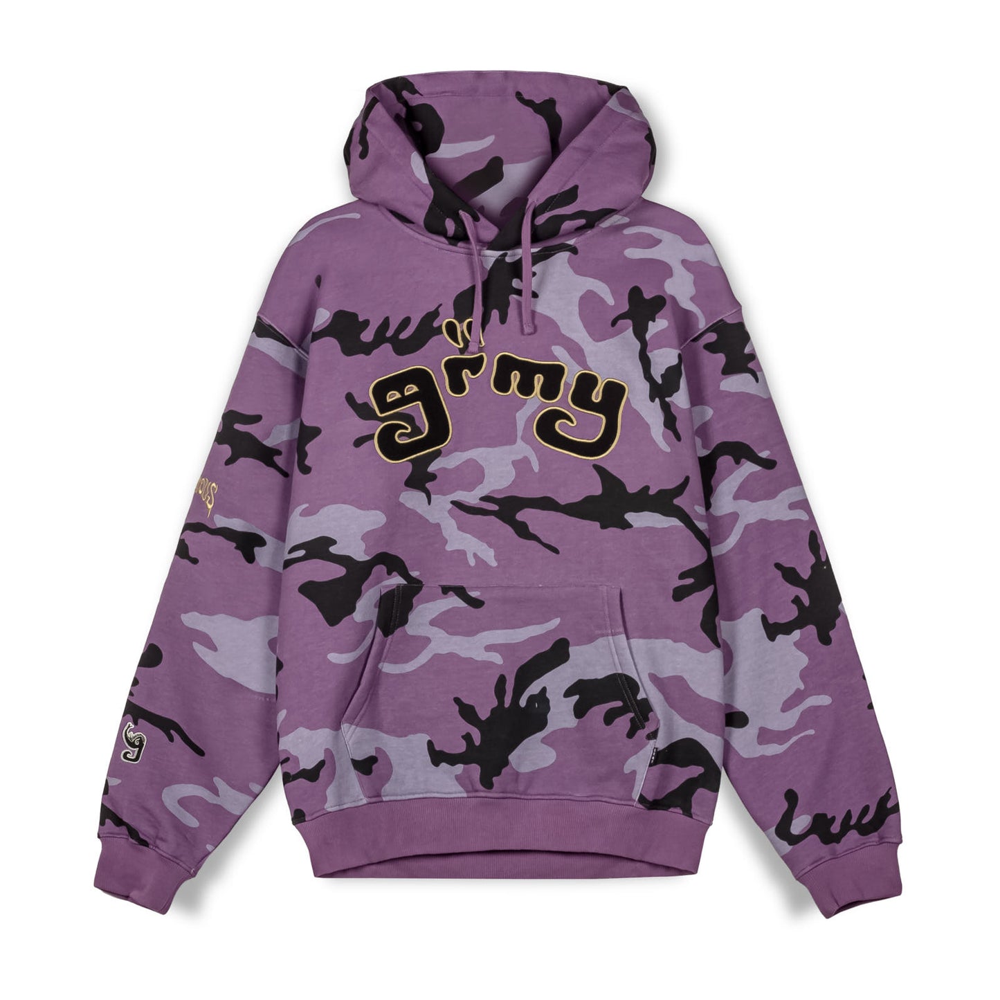 ALL OVER PRINT TUSKER TEMPLE VINTAGE HOODIE PURPLE