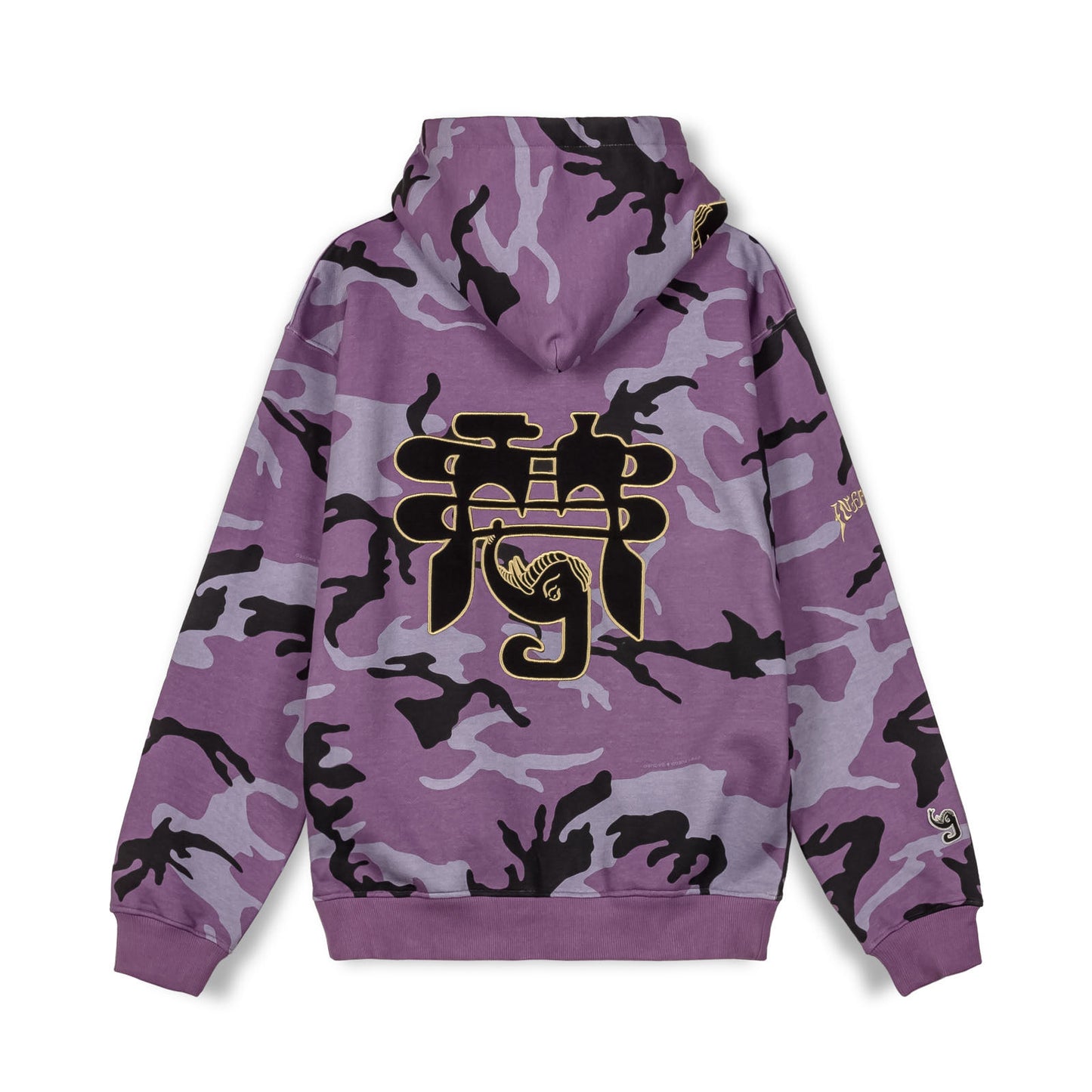ALL OVER PRINT TUSKER TEMPLE VINTAGE HOODIE PURPLE