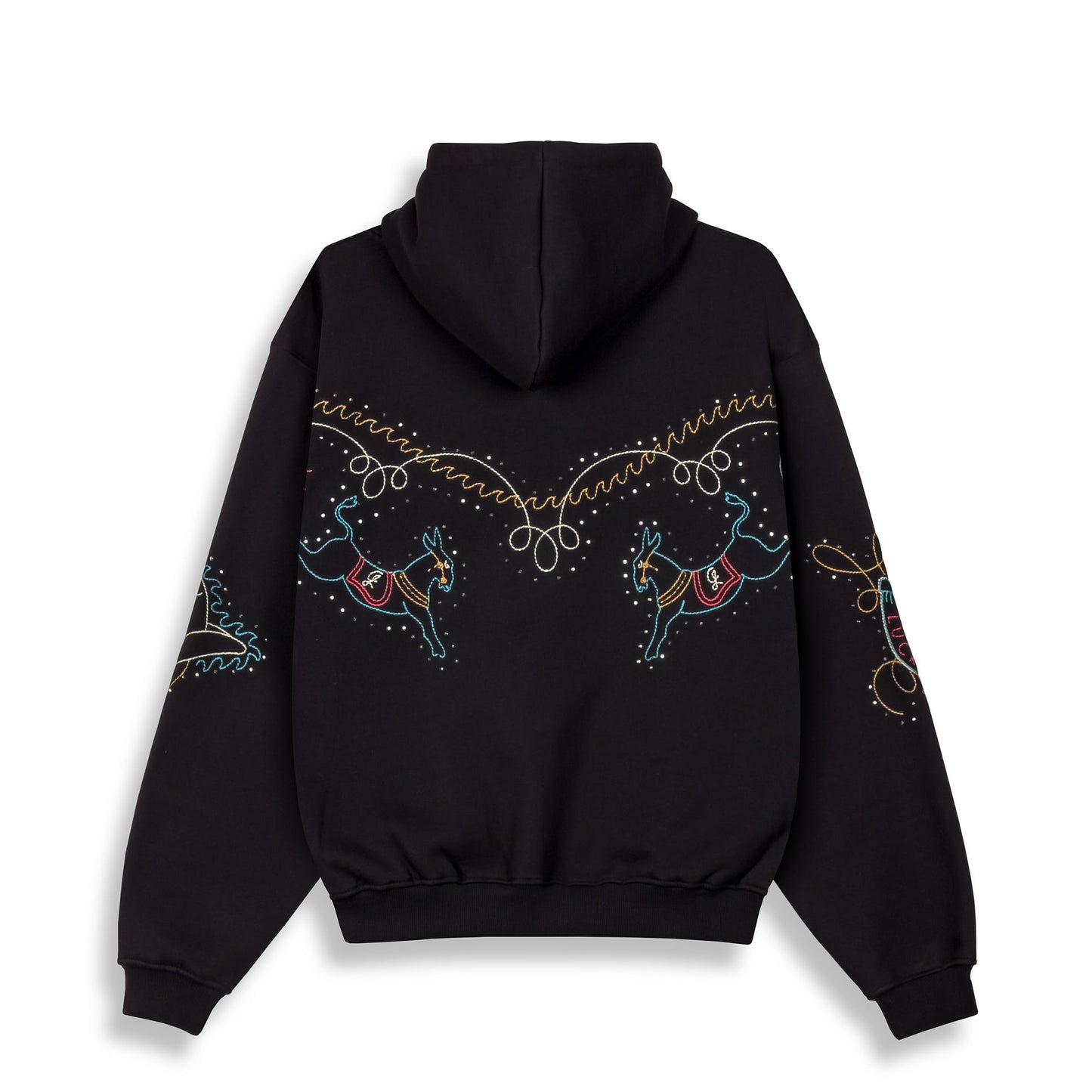 LONE HAND BOXY HOODIE BLACK