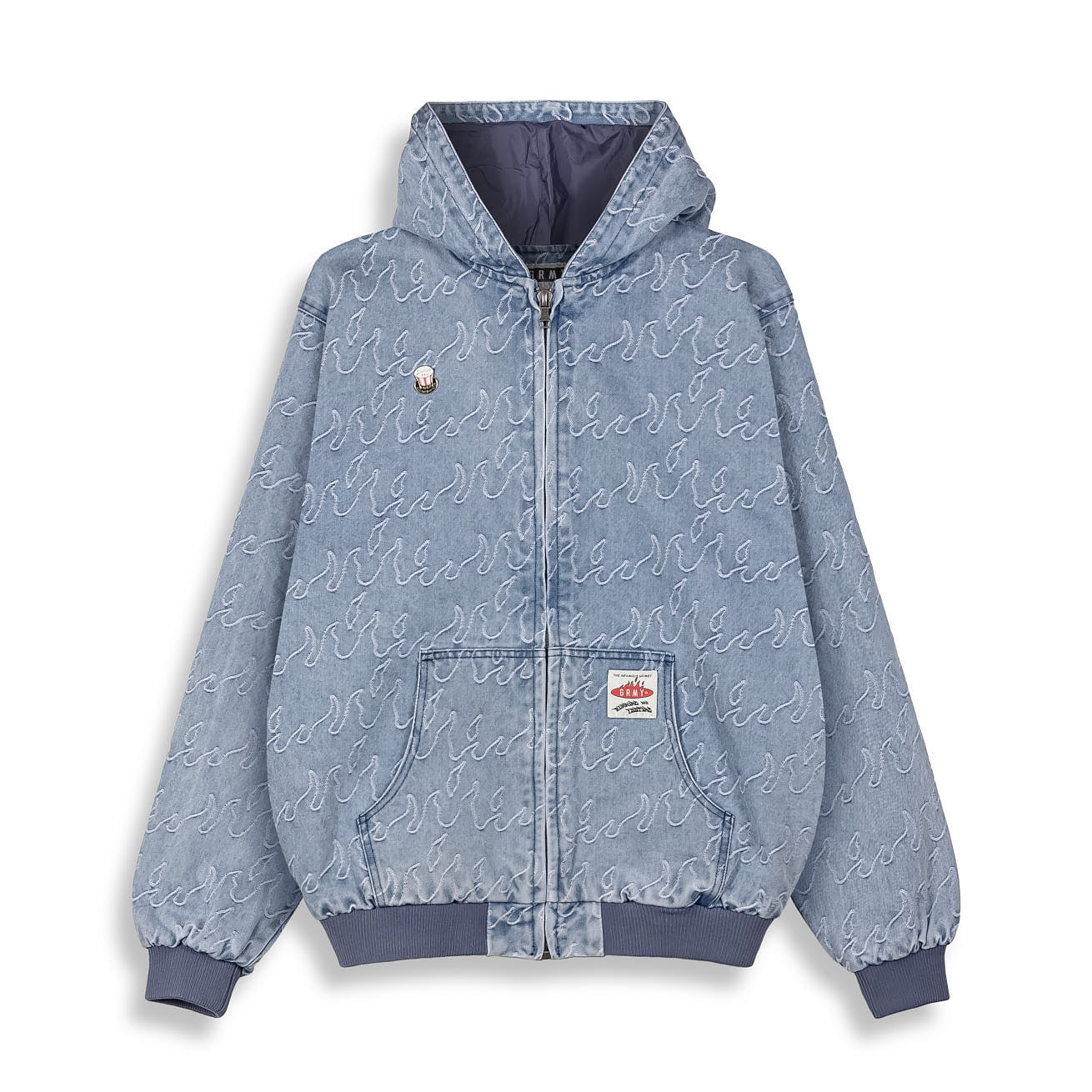SWEET SCIENCE DENIM JACQUARD JACKET WASHED BLUE