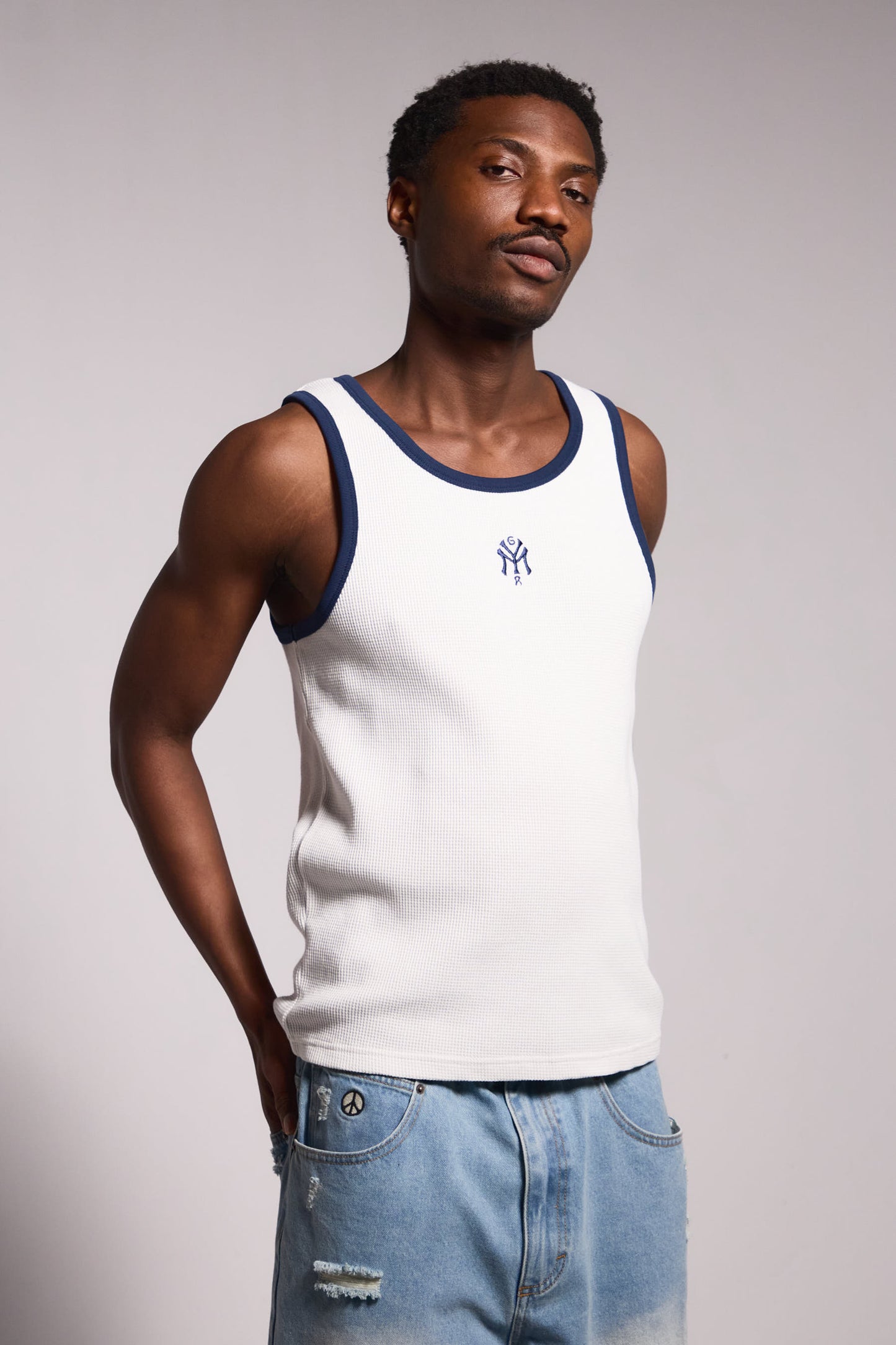 SWEET SCIENCE FITTED TANK TOP OFF WHITE