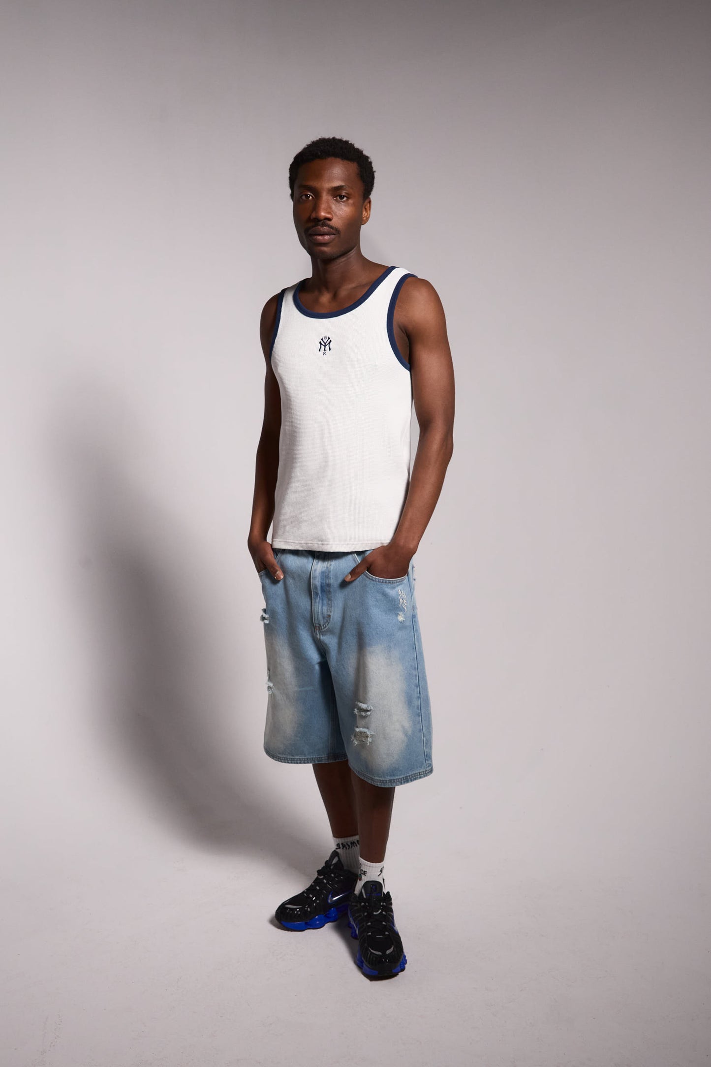 SWEET SCIENCE FITTED TANK TOP OFF WHITE