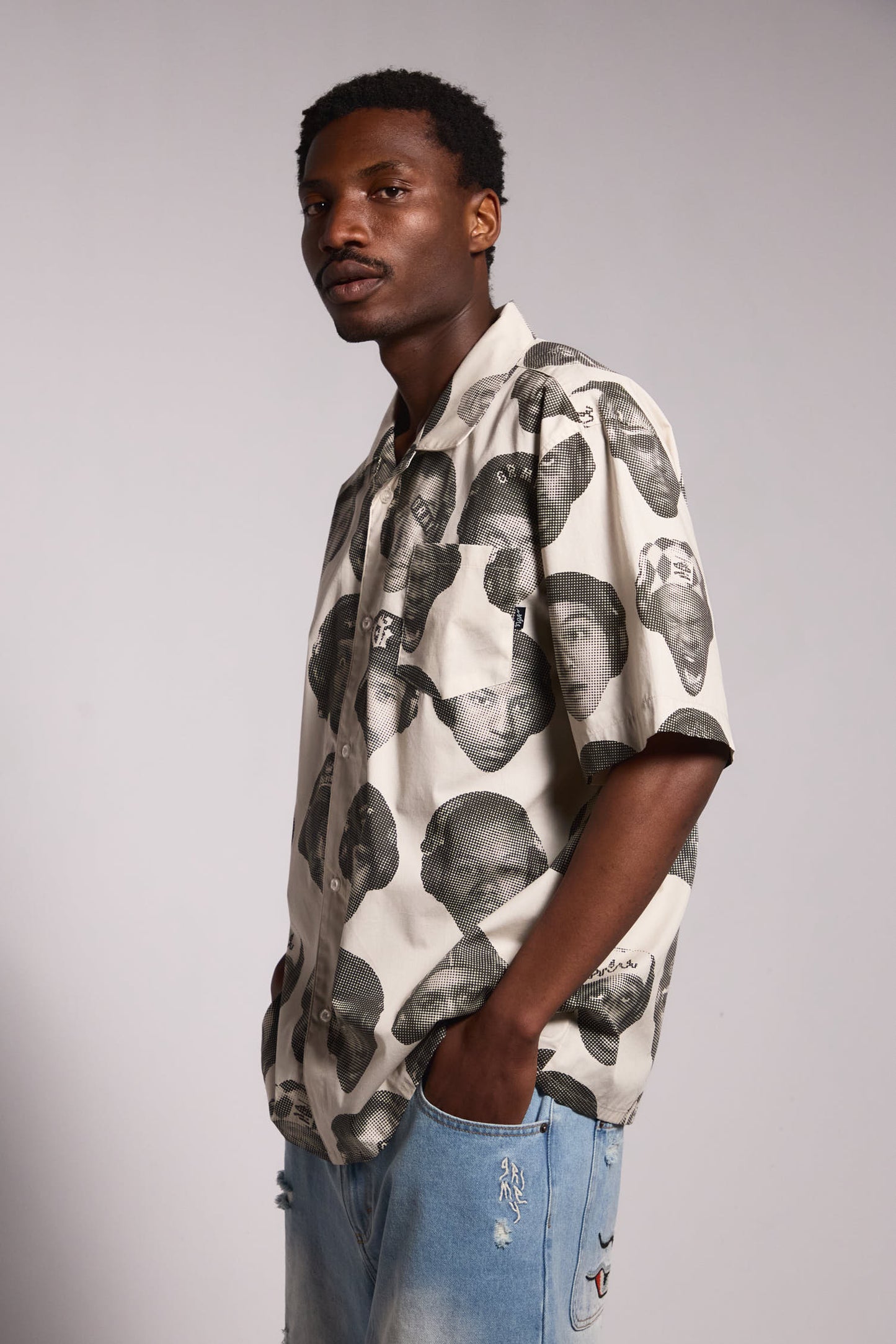 THE MIDNITE BUTTON UP SHIRT LIGHT GREY