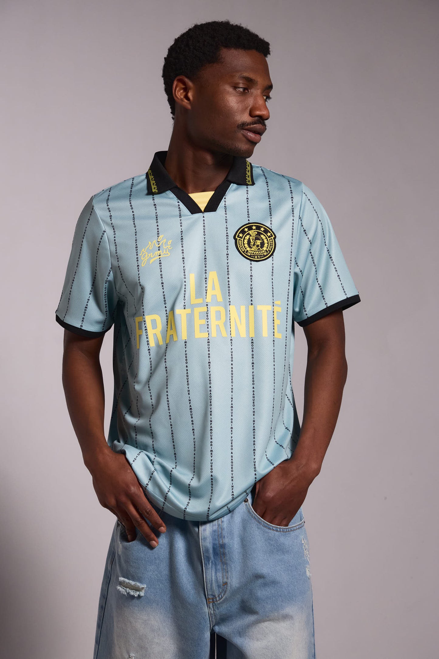 LA FRATERNITE BRULER PILLER SOCCER TEE BLUE