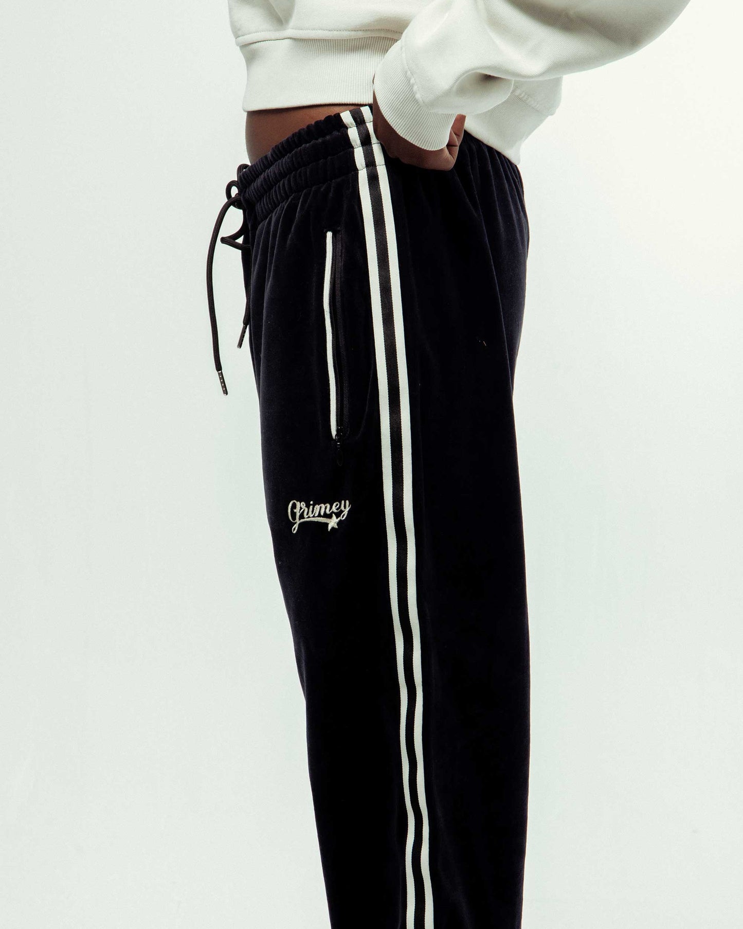 MADRID VELVET TRACK PANTS BLACK