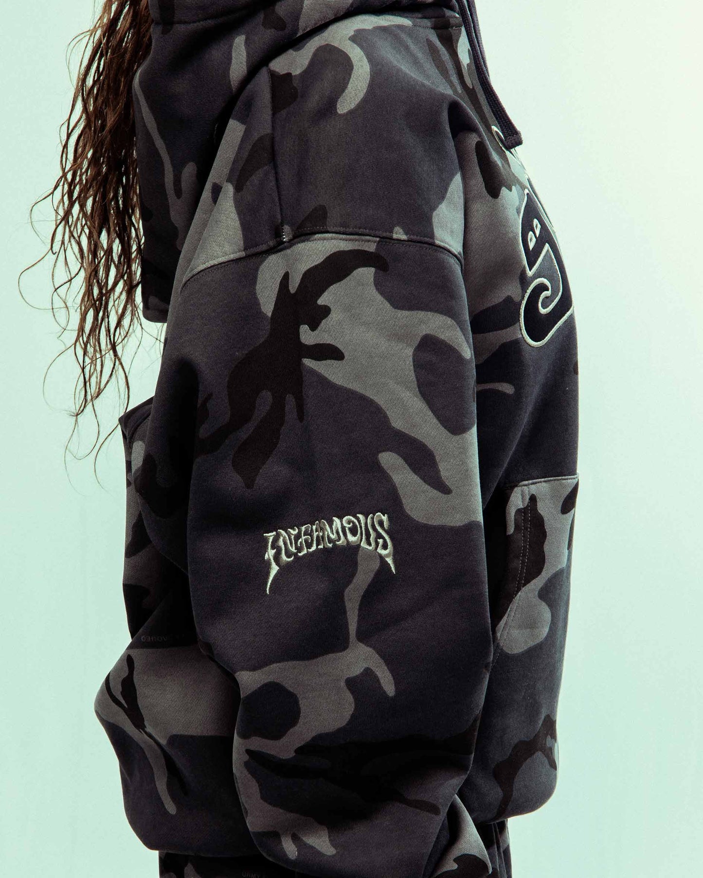 ALL OVER PRINT TUSKER TEMPLE VINTAGE HOODIE BLACK