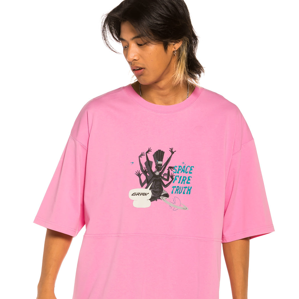 GRIMEY SPACE LADY HEAVY WEIGHT TEE PINK