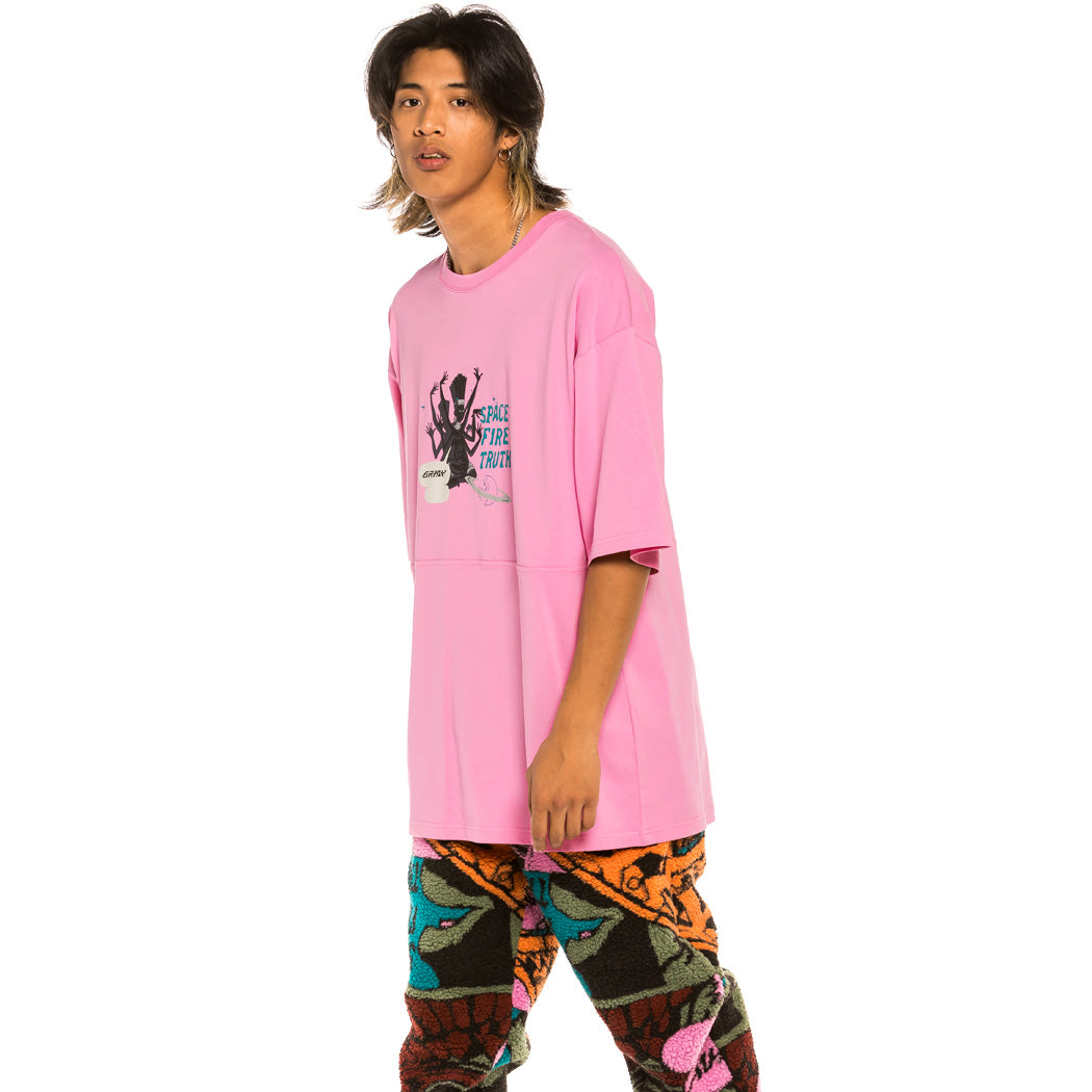 GRIMEY SPACE LADY HEAVY WEIGHT TEE PINK