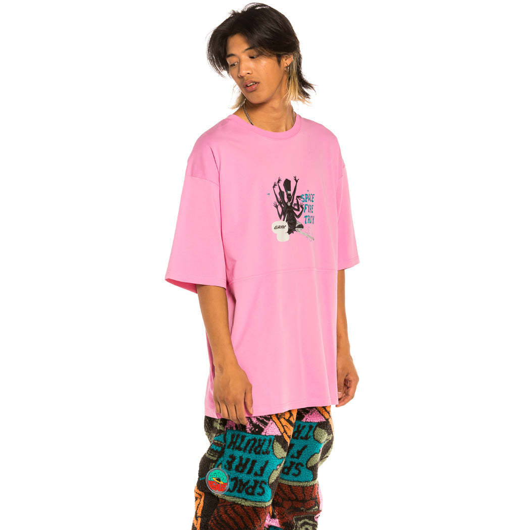 GRIMEY SPACE LADY HEAVY WEIGHT TEE PINK