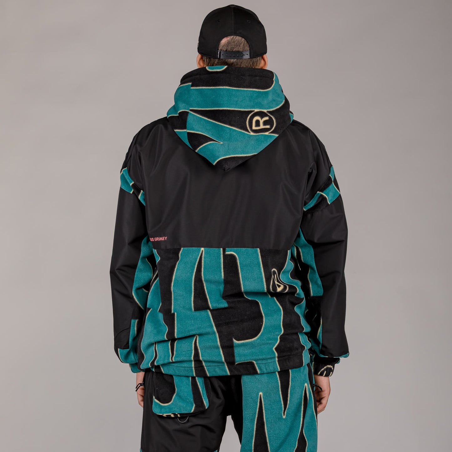 GRIMEY SNOW FOX ALL OVER PRINT POLAR FLEECE ZIP HOODIE BLUE
