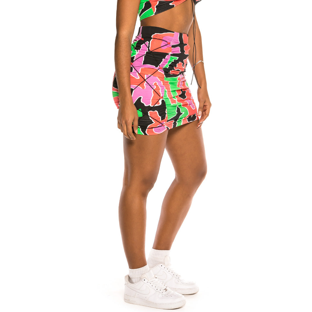 GRIMEY STRANGE FRUIT ALL OVER PRINT GIRL SKIRT MULTICOLOR