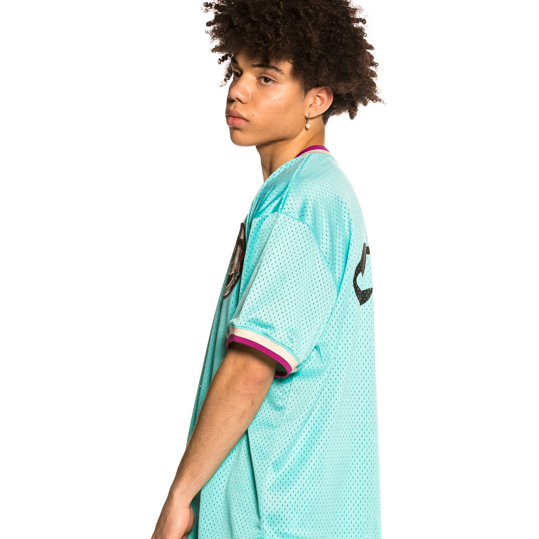 GRIMEY HOPE UNSEEN V NECK MESH TEE BLUE