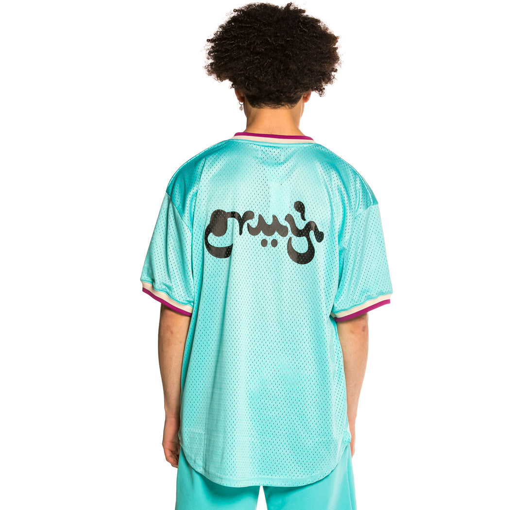 GRIMEY HOPE UNSEEN V NECK MESH TEE BLUE