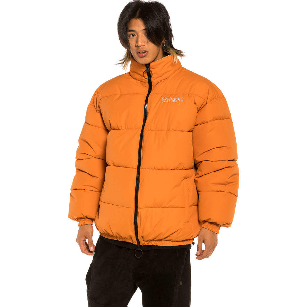 GRIMEY GRIMEY GEM CUTTING REVERSIBLE PUFFY JACKET BRICK