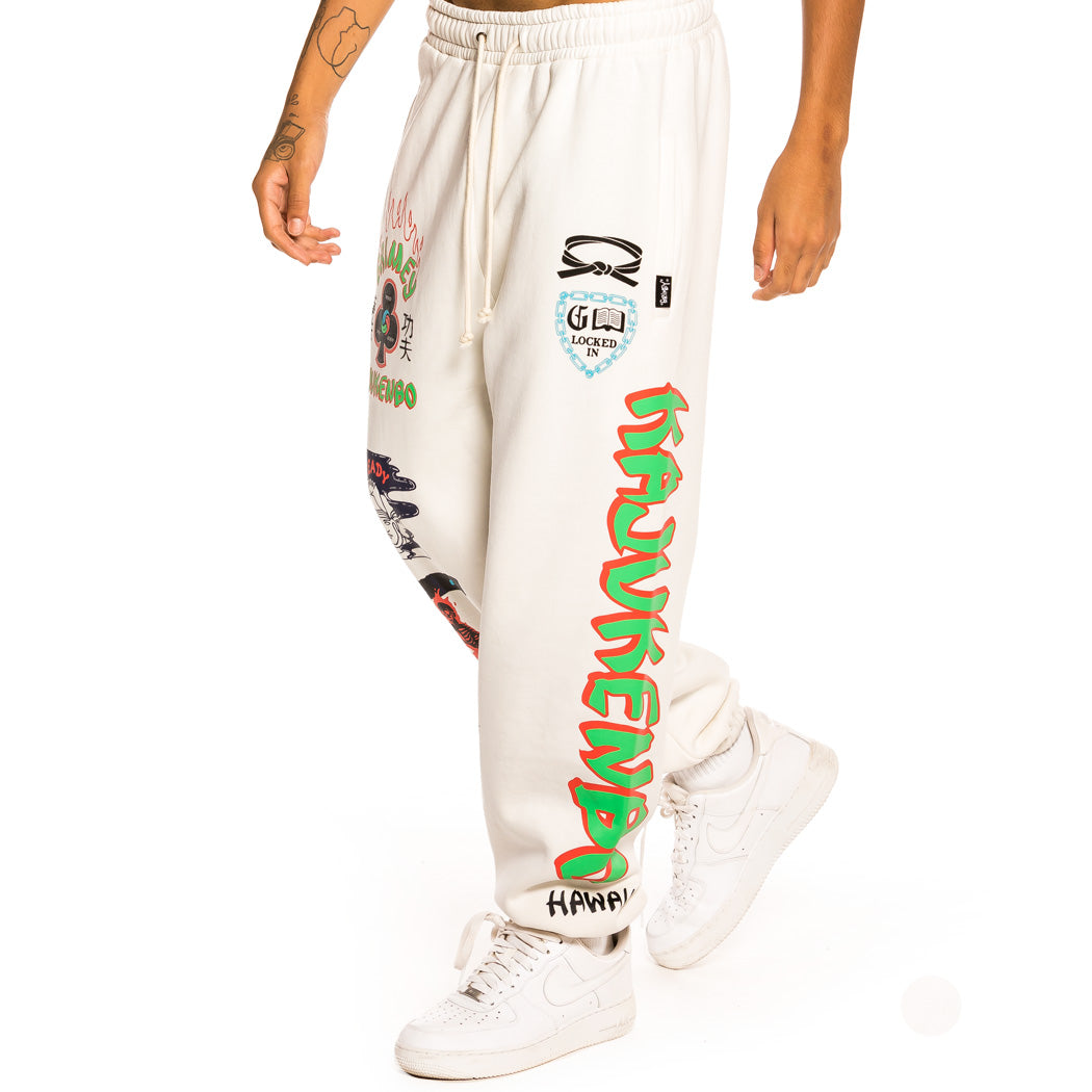 GRIMEY DESTROY ALL FEAR SWEATPANTS WHITE