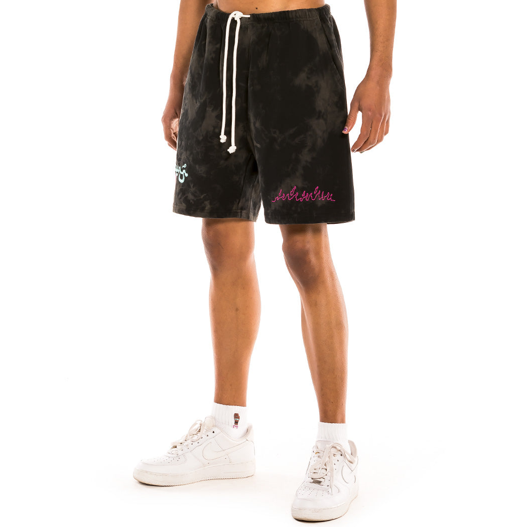 GRIMEY DAY DREAMER BLEACHED SWEATSHORTS BLEACHED BLACK