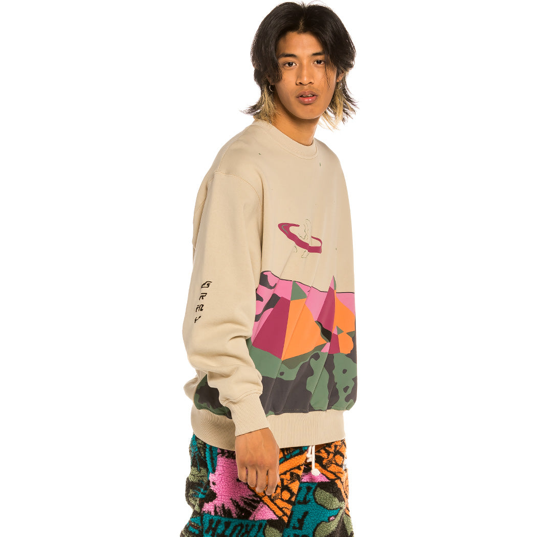 GRIMEY SPACE LADY CREWNECK SAND
