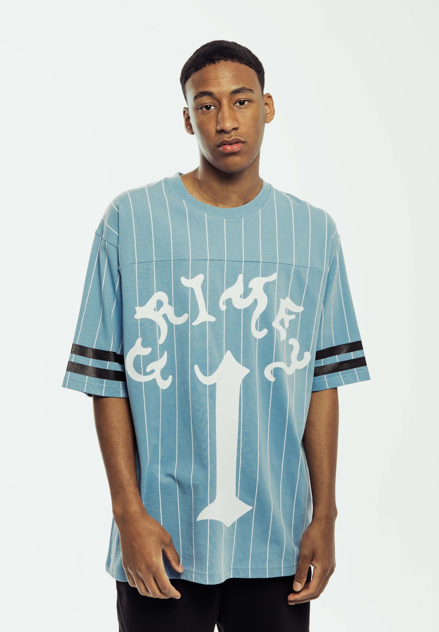 CAUSING PANIC HEAVYWEIGHT FOOTBALL JERSEY BLUE