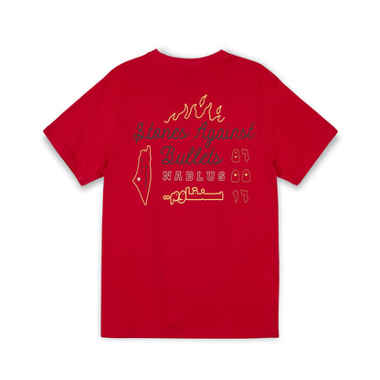 NABLUS STONES REGULAR TEE DARK RED