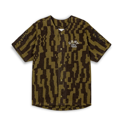 LUCKY DRAGON ALL OVER JACQUARD BASEBALL JERSEY BLACK