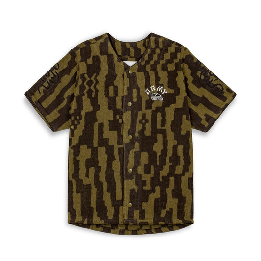 LUCKY DRAGON ALL OVER JACQUARD BASEBALL JERSEY BLACK