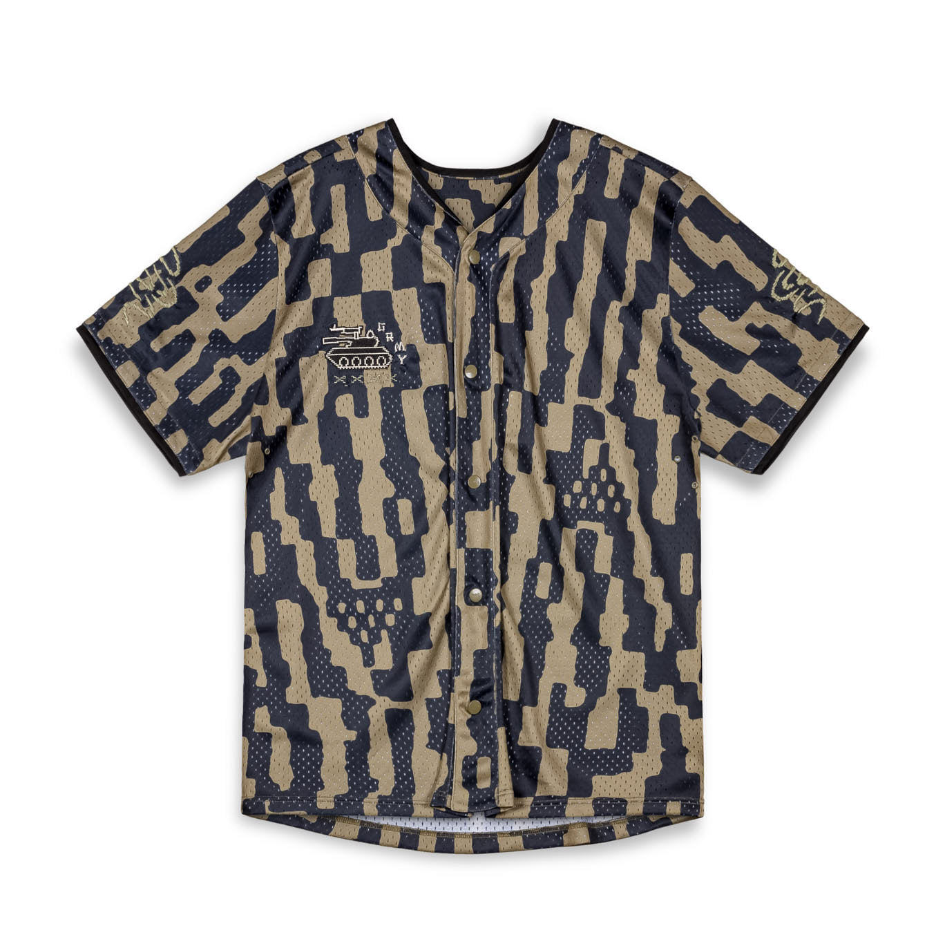 LUCKY DRAGON MESH BASEBALL JERSEY BLACK