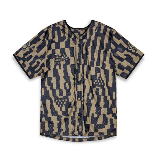 LUCKY DRAGON MESH BASEBALL JERSEY BLACK