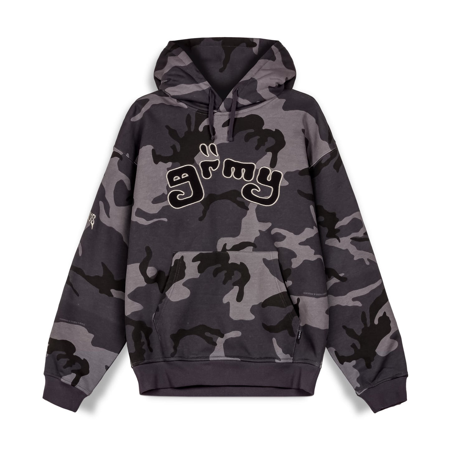 ALL OVER PRINT TUSKER TEMPLE VINTAGE HOODIE BLACK
