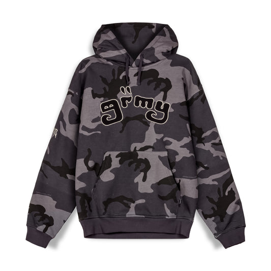ALL OVER PRINT TUSKER TEMPLE VINTAGE HOODIE BLACK