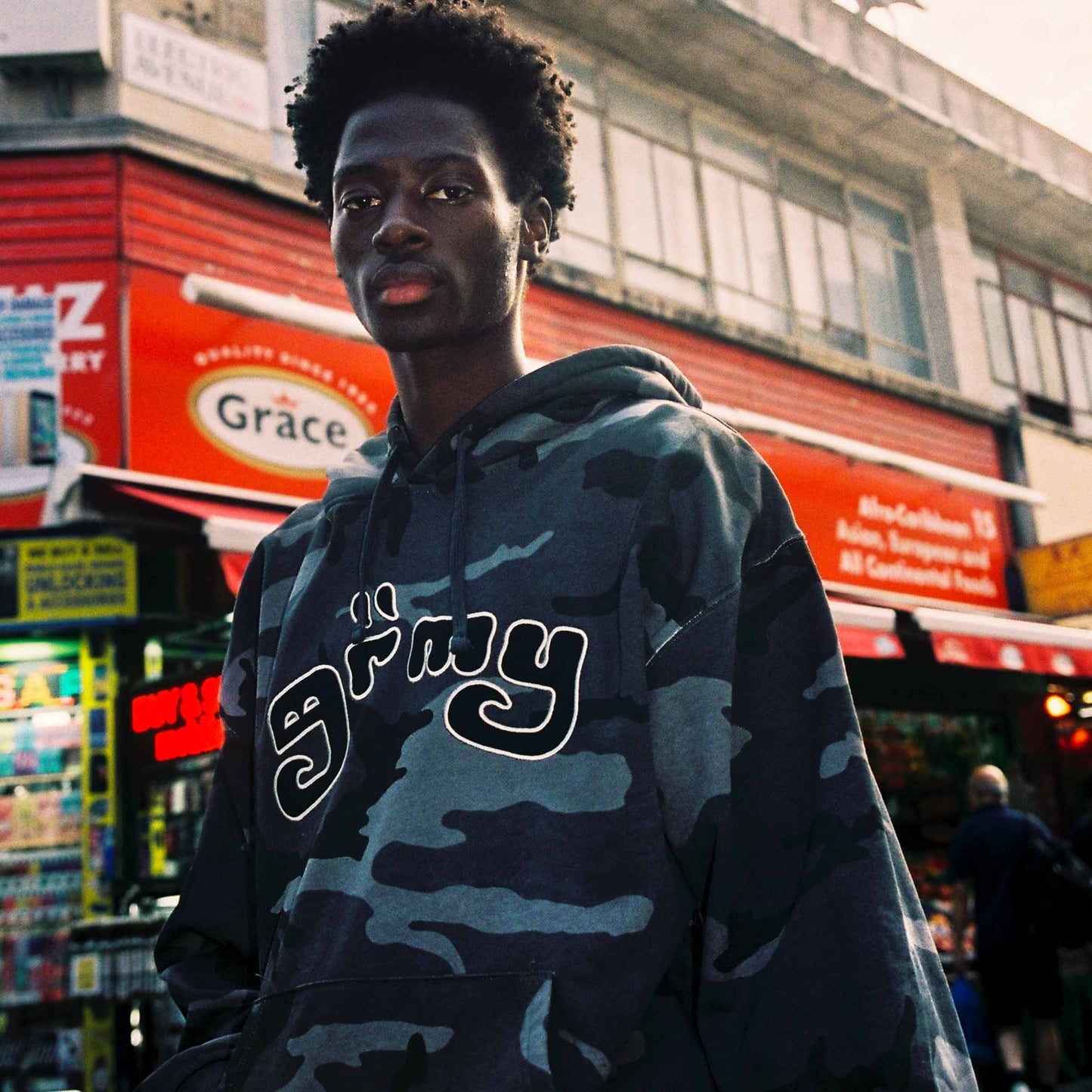ALL OVER PRINT TUSKER TEMPLE VINTAGE HOODIE BLACK