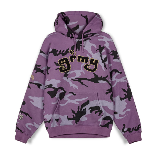 ALL OVER PRINT TUSKER TEMPLE VINTAGE HOODIE PURPLE