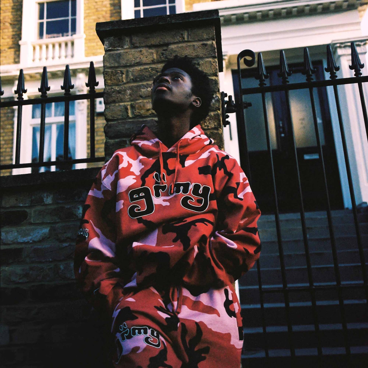ALL OVER PRINT TUSKER TEMPLE VINTAGE HOODIE RED