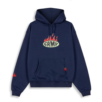 SCRATCHING MEMORIES VINTAGE HOODIE NAVY