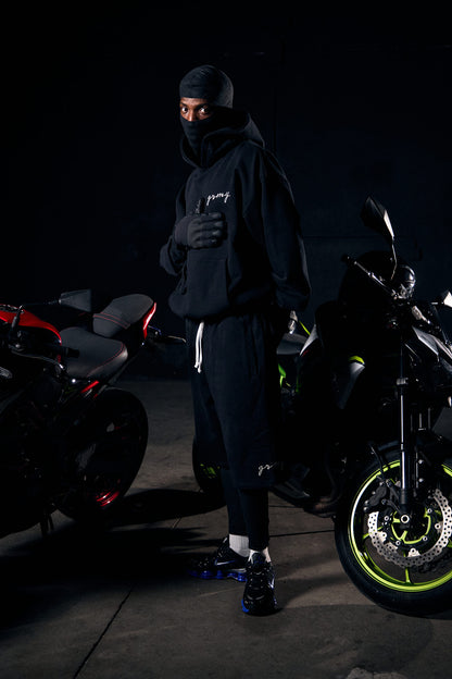 SAVAGE DOMAIN FRENCH TERRY BOXY HOODIE BLACK