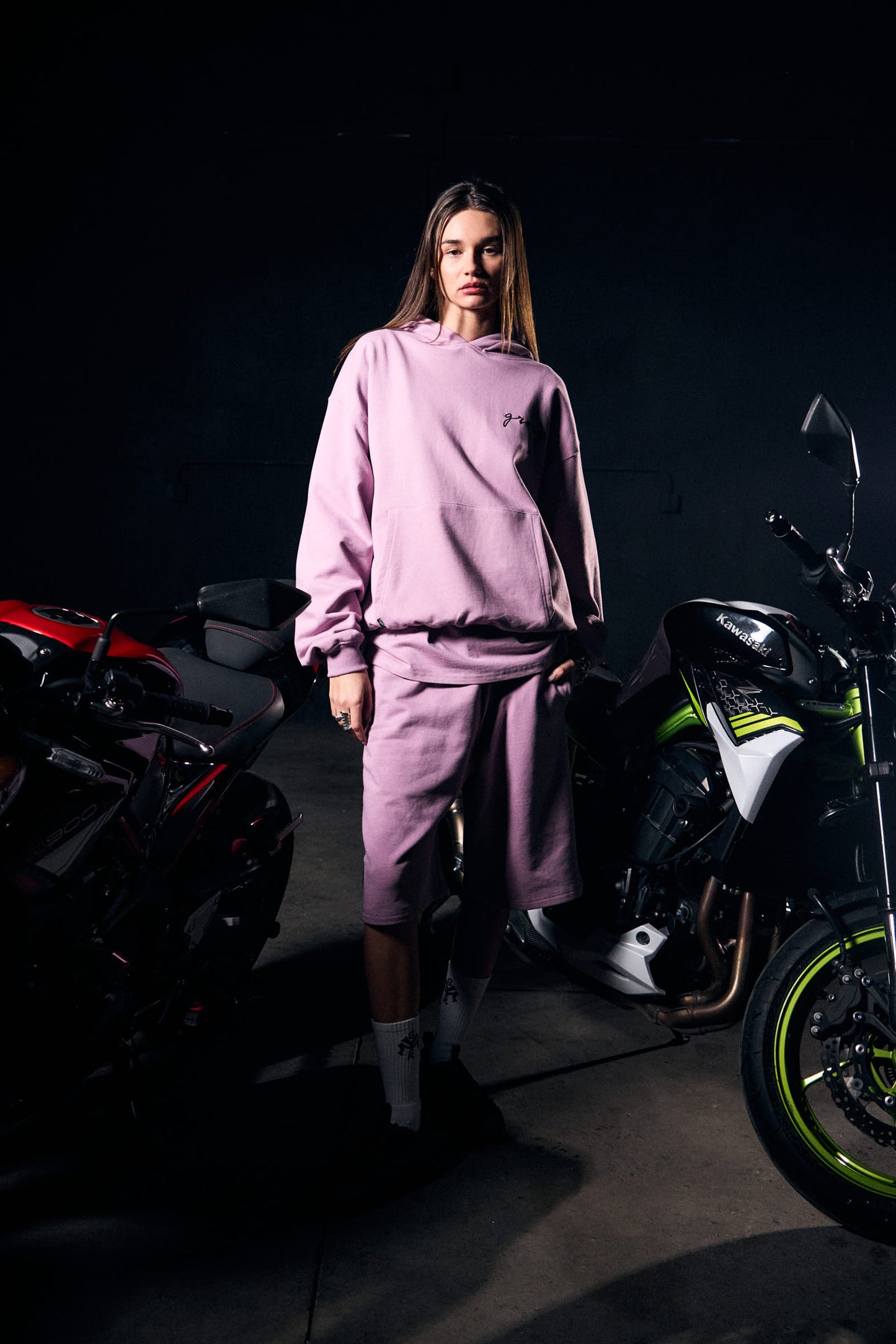 SAVAGE DOMAIN FRENCH TERRY BOXY HOODIE LILAC