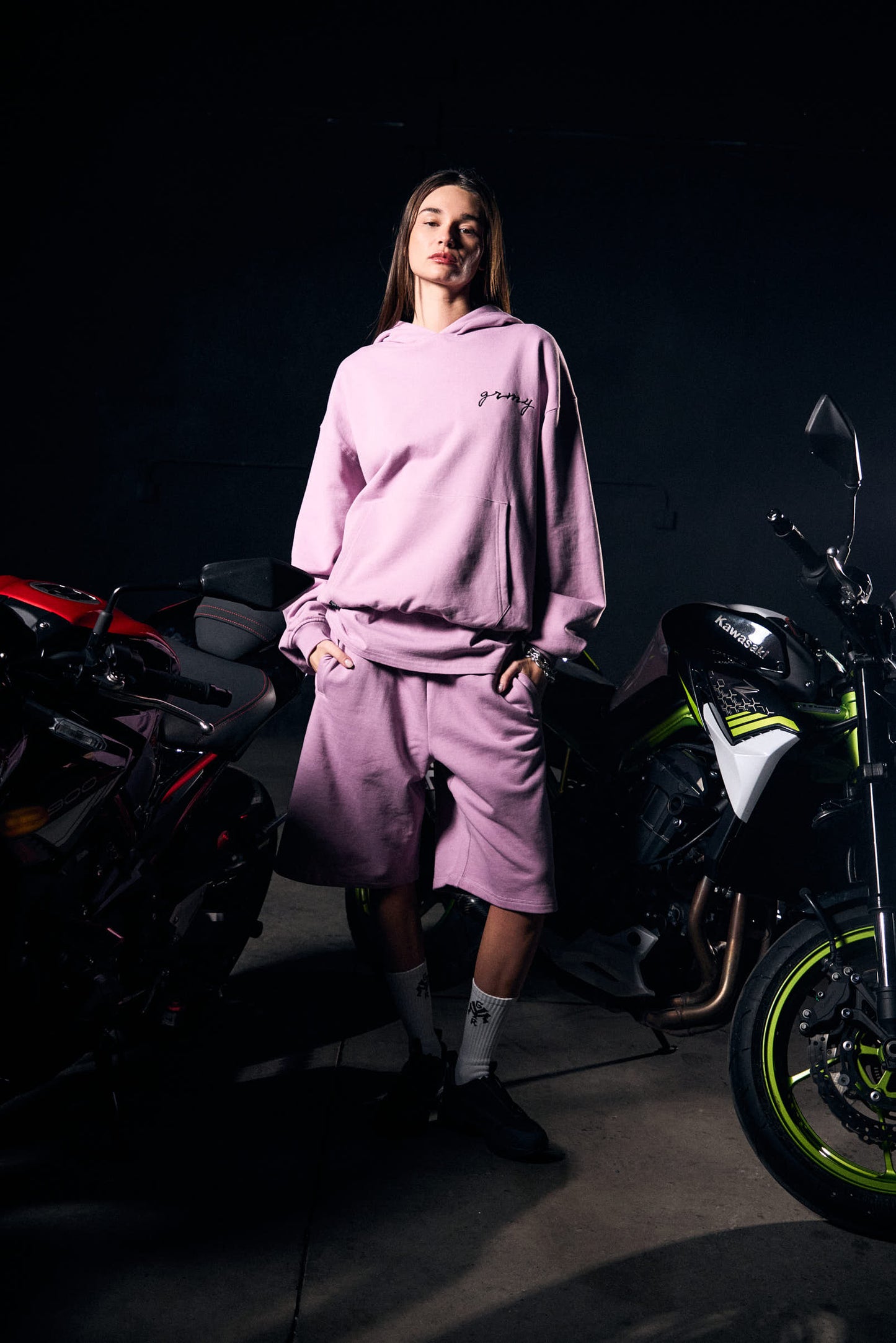 SAVAGE DOMAIN FRENCH TERRY BOXY HOODIE LILAC