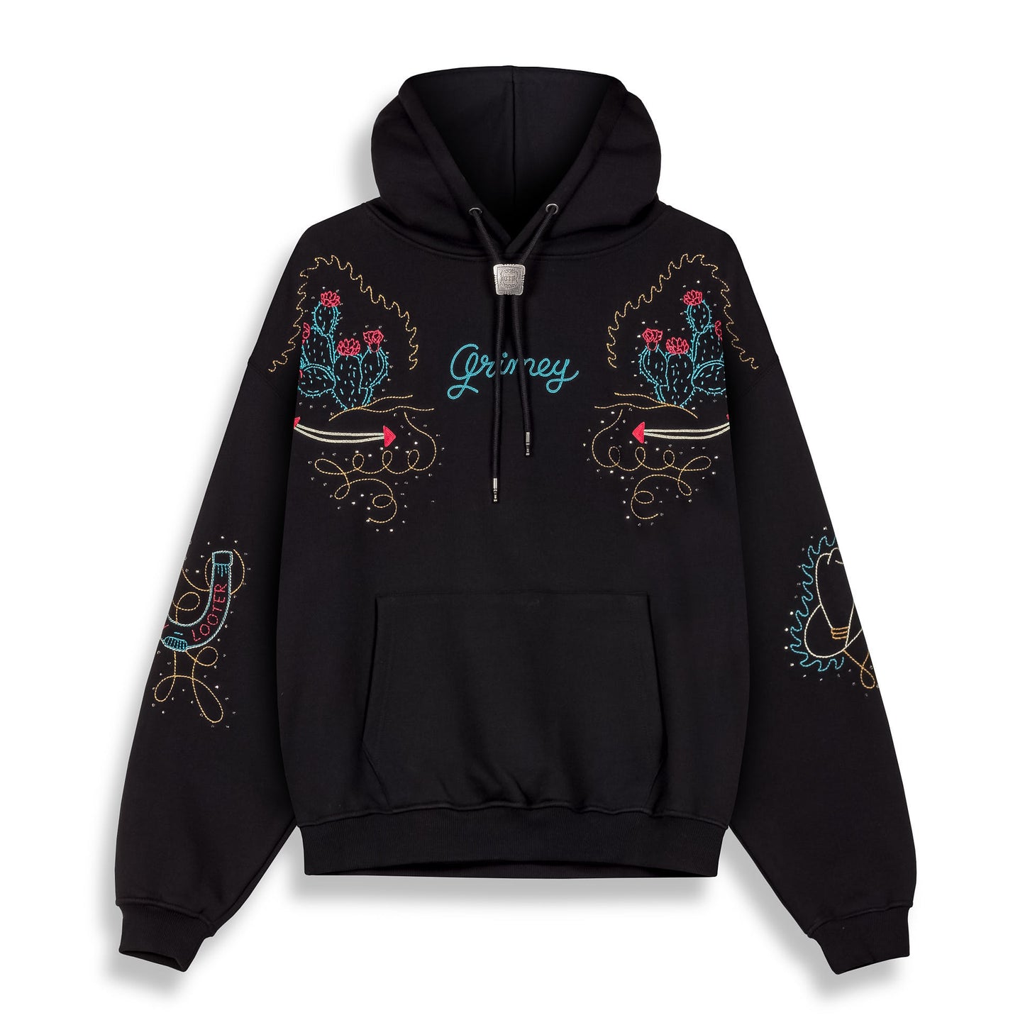 LONE HAND BOXY HOODIE BLACK