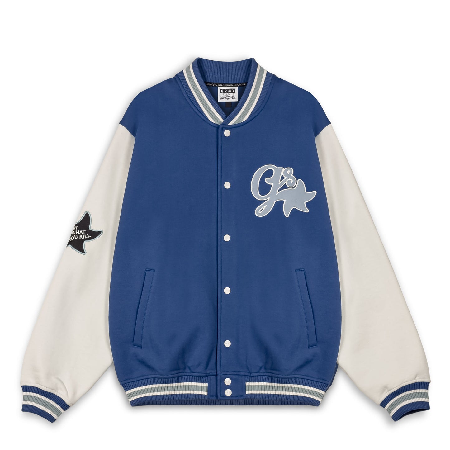 MADRID FLEECE BUTTON HEAVYWEIGHT SWEATSHIRT NAVY