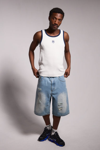 SWEET SCIENCE FITTED TANK TOP OFF WHITE