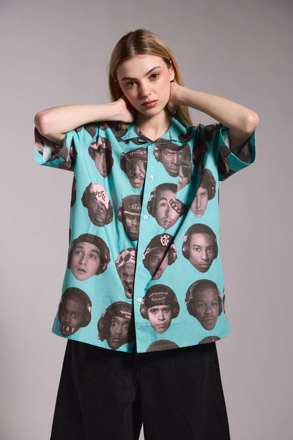 THE MIDNITE BUTTON UP SHIRT BLUE