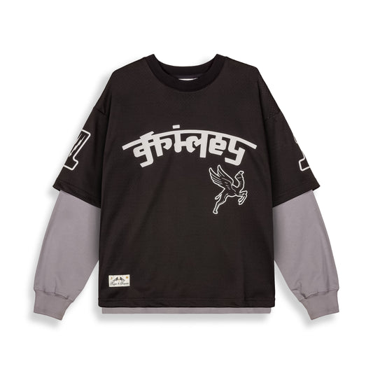 RACE WAR MESH LONG SLEEVE TEE BLACK