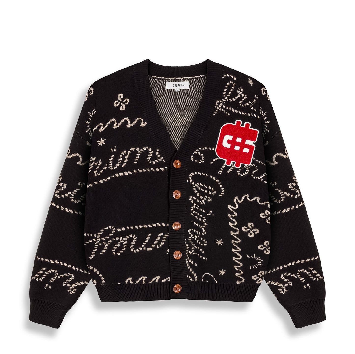 LONE HAND KNITTING CARDIGAN BLACK