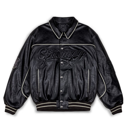 MADRID PU LEATHER JACKET BLACK