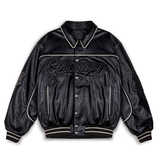 MADRID PU LEATHER JACKET BLACK