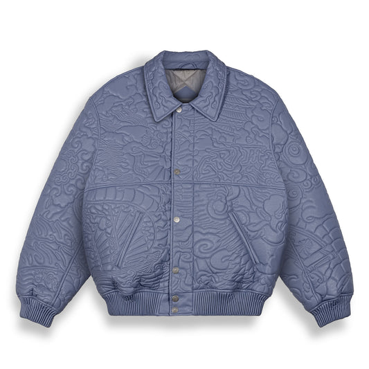 SAMPANS PU LEATHER JACKET BLUE