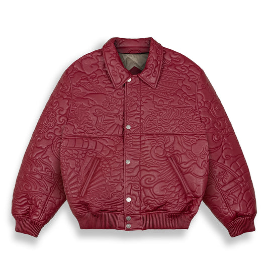 SAMPANS PU LEATHER JACKET WINE