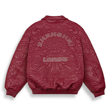 SAMPANS PU LEATHER JACKET WINE