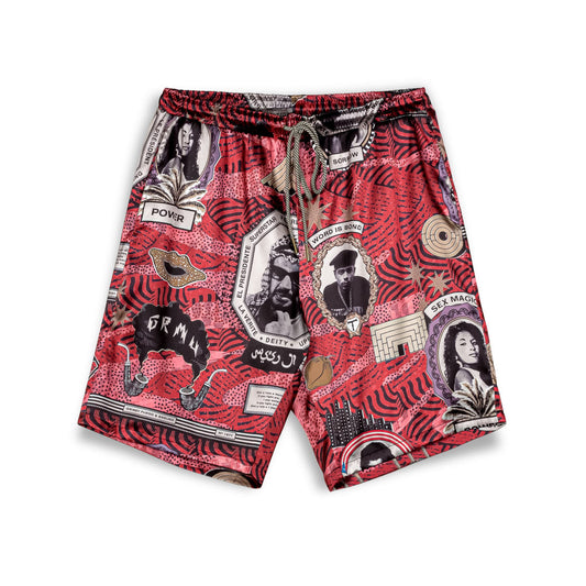 SUPASTAR SATIN SHORT RED