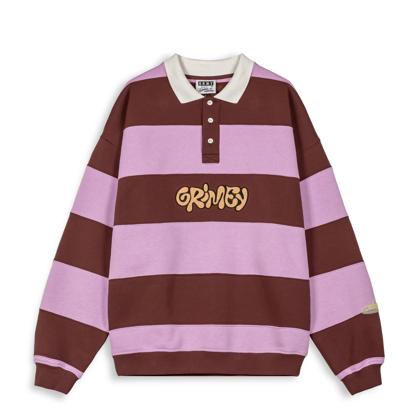 BLOODSUCKER STRIPES POLO SWEATSHIRT BROWN