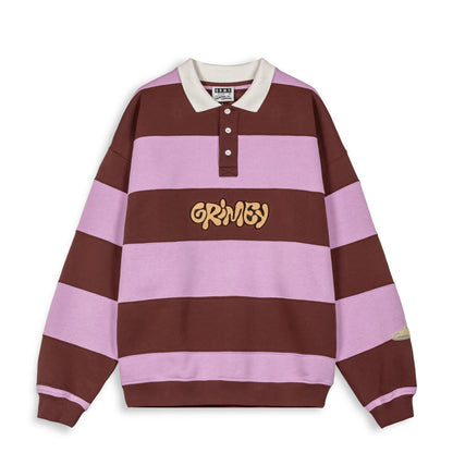 BLOODSUCKER STRIPES POLO SWEATSHIRT BROWN